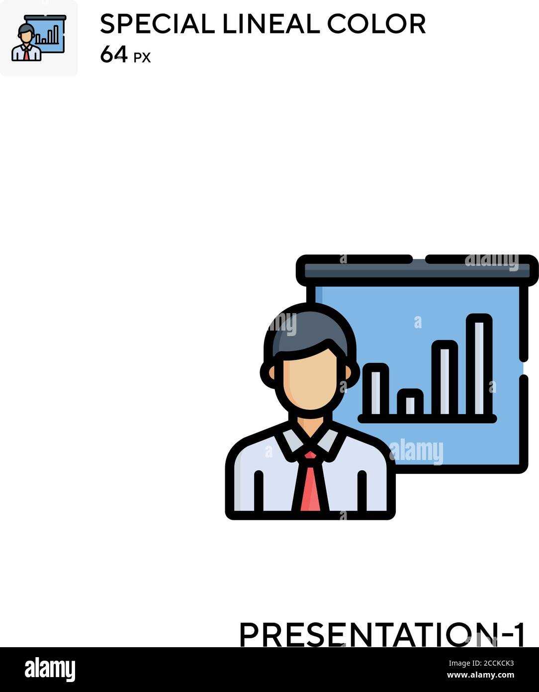 Presentation-1 Special lineal color icon. Illustration symbol design ...