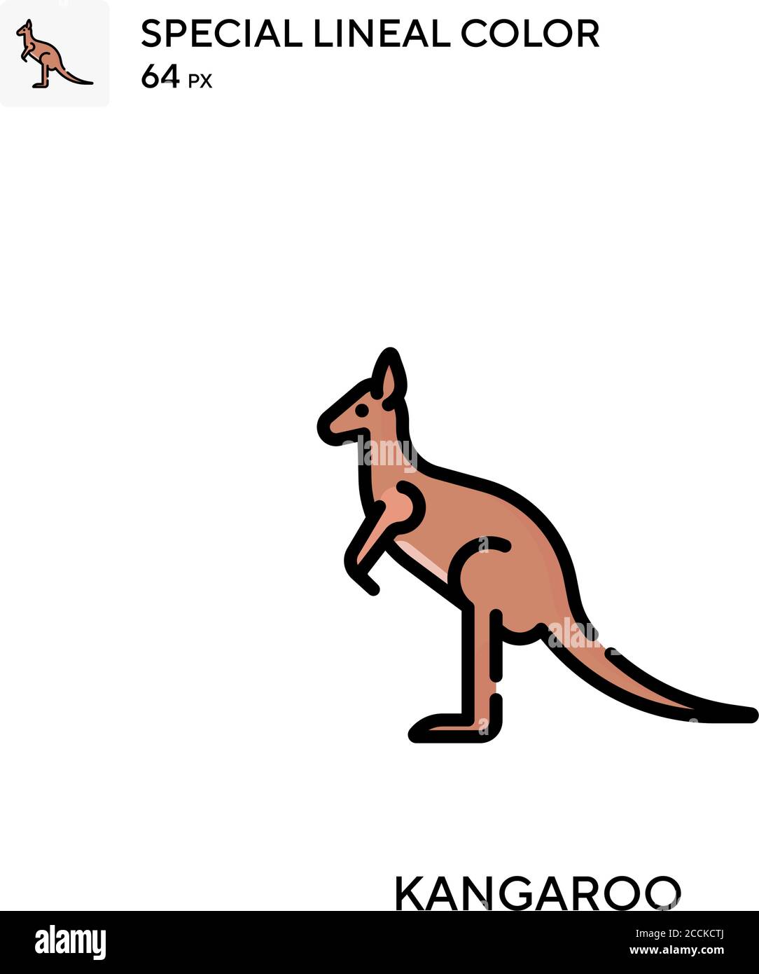 Kangaroo Special lineal color icon. Illustration symbol design template ...