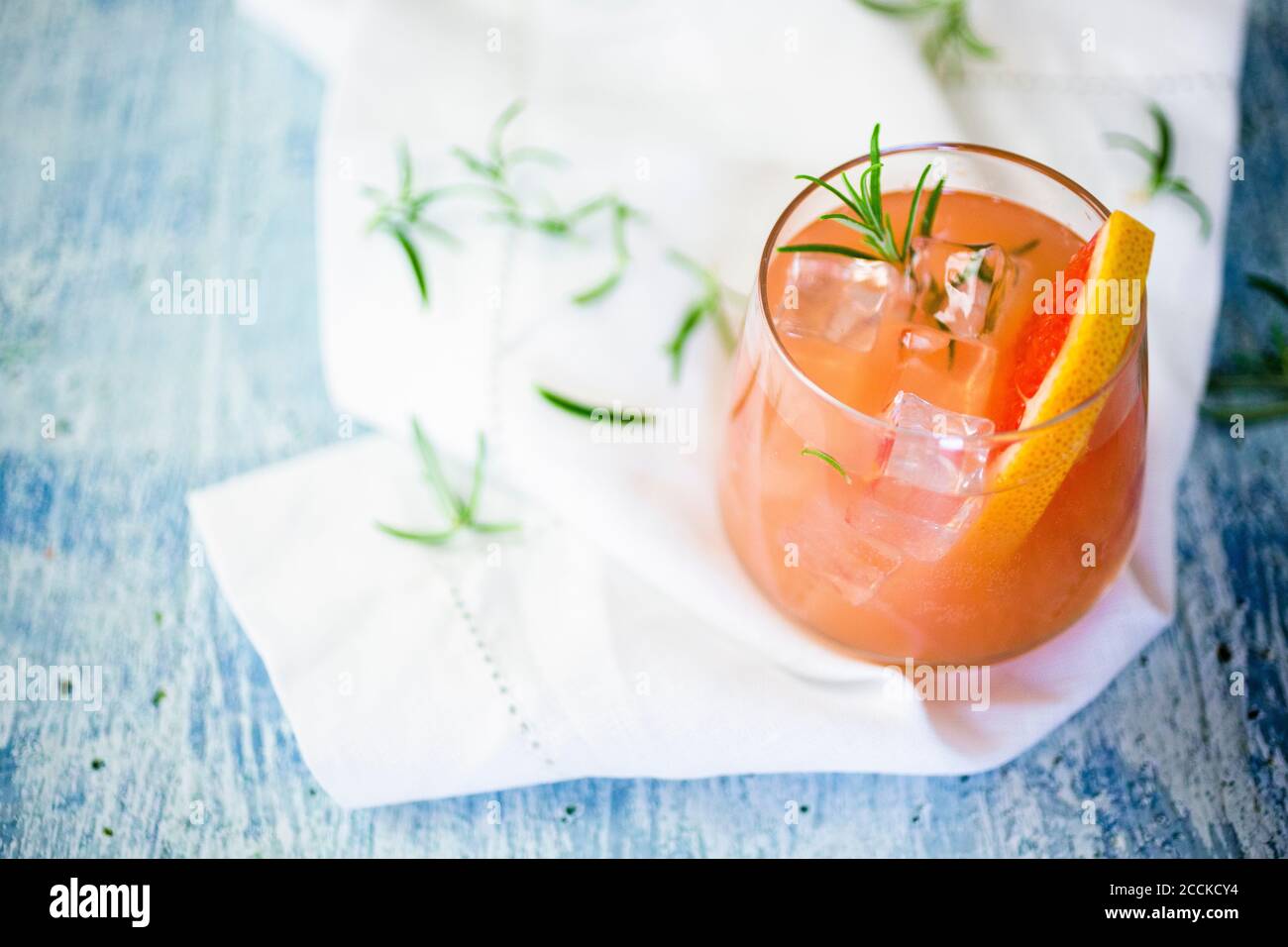Glass of fresh grapefruit juice Stock Photo