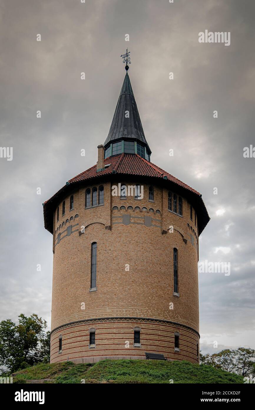 The ornate water tower called pildammstornet in Malmo, Sweden. Stock Photo