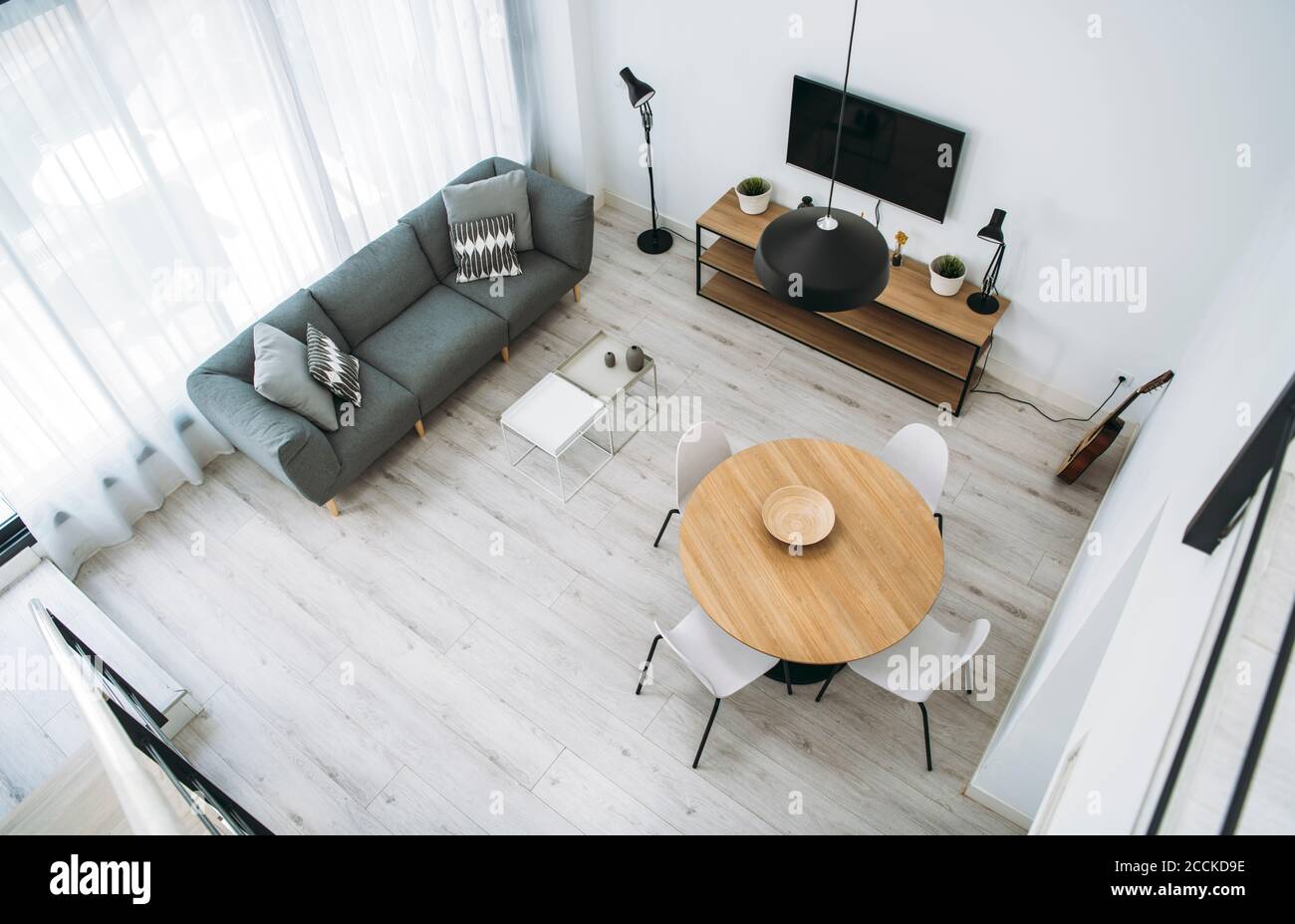 Interior of modern living room in penthouse apartment Stock Photo - Alamy - Penthouse Apartment Mudroom With Drawers