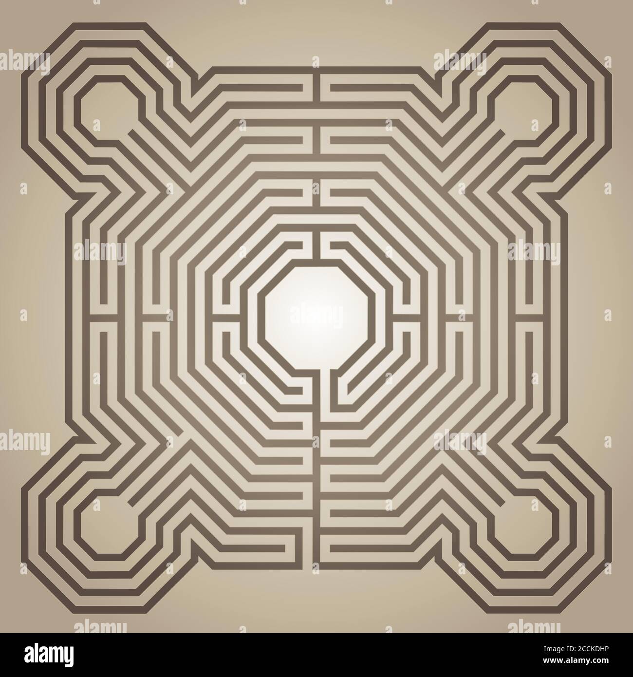 Labyrinth of the cathedral of Reims, France, vector illustration Stock Vector