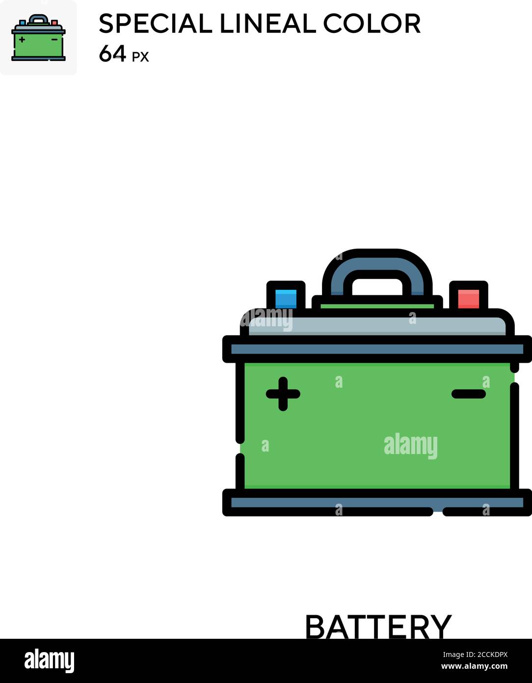 Battery Special lineal color icon. Illustration symbol design template ...