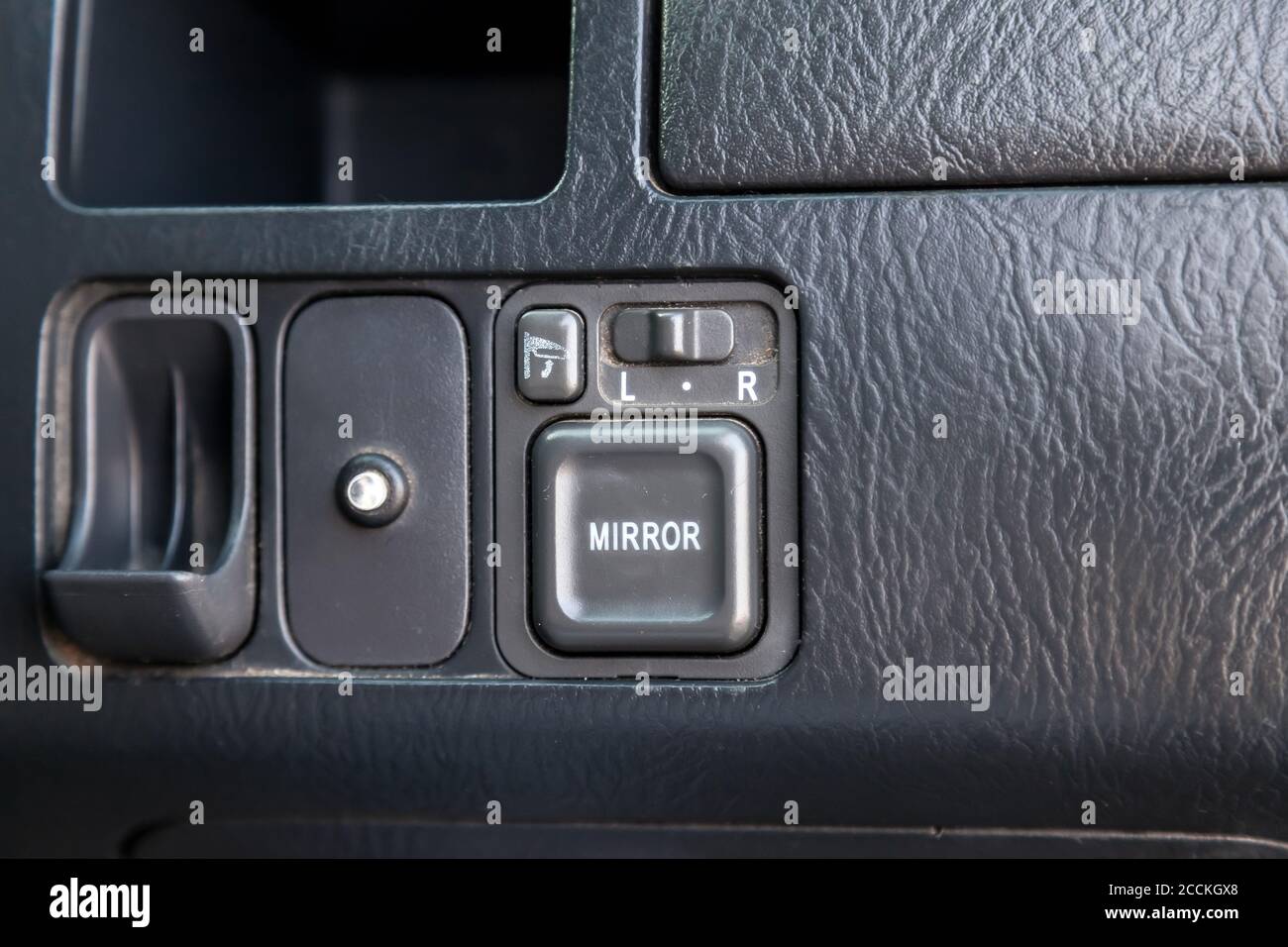 Control buttons for rearview mirrors adjustment system, folding, a