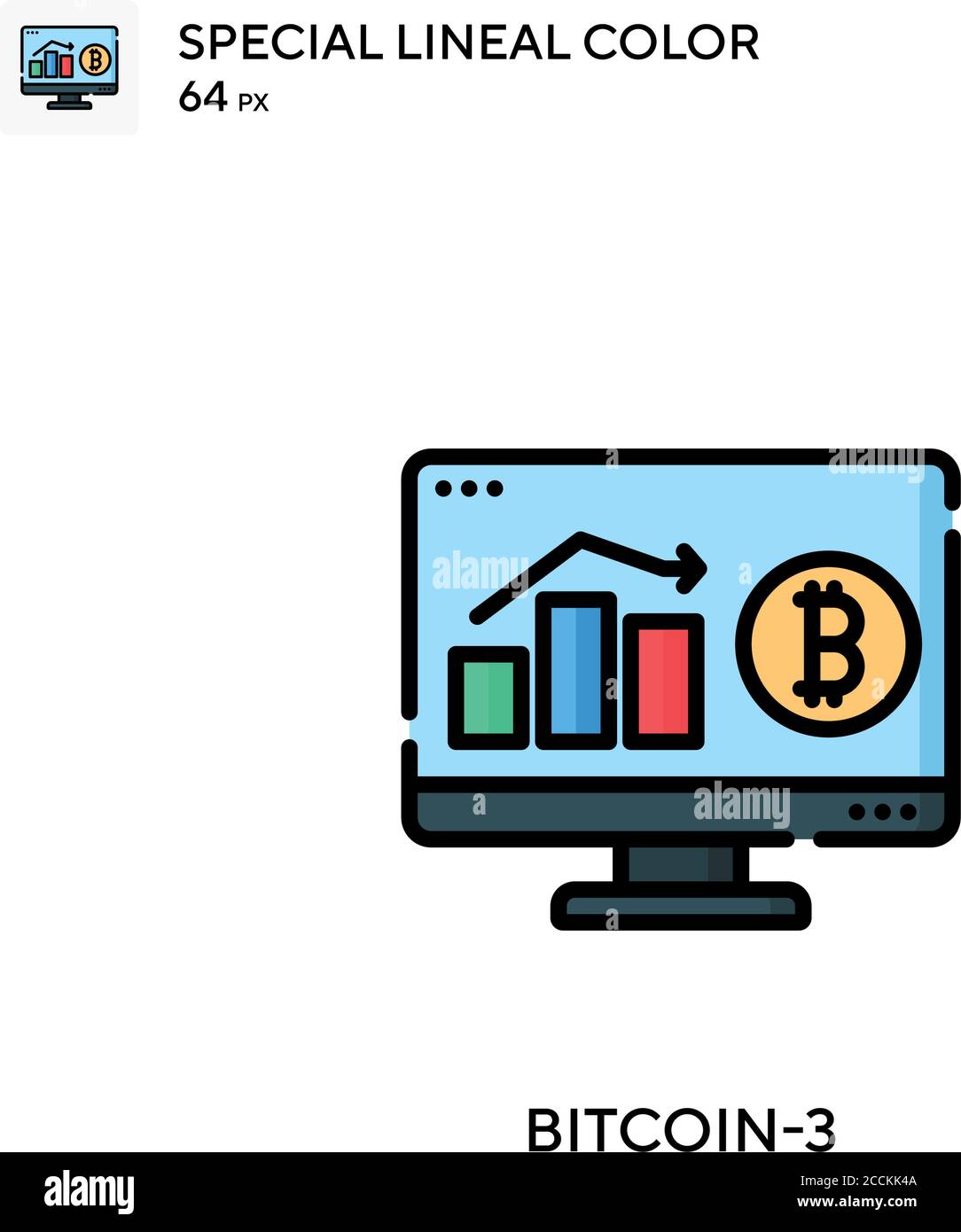 Bitcoin-3 Special lineal color icon. Illustration symbol design ...