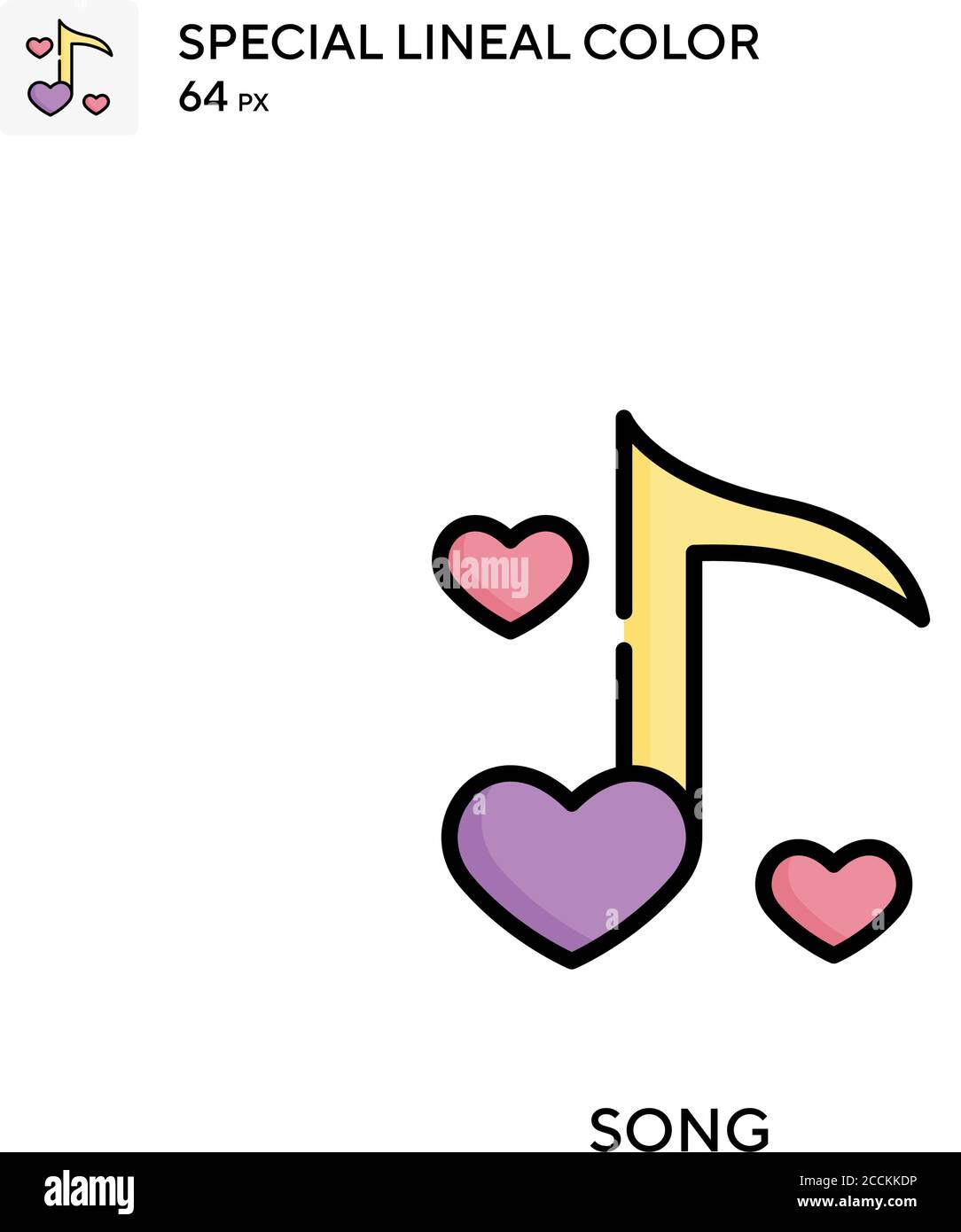 Song Special lineal color icon. Illustration symbol design template for ...