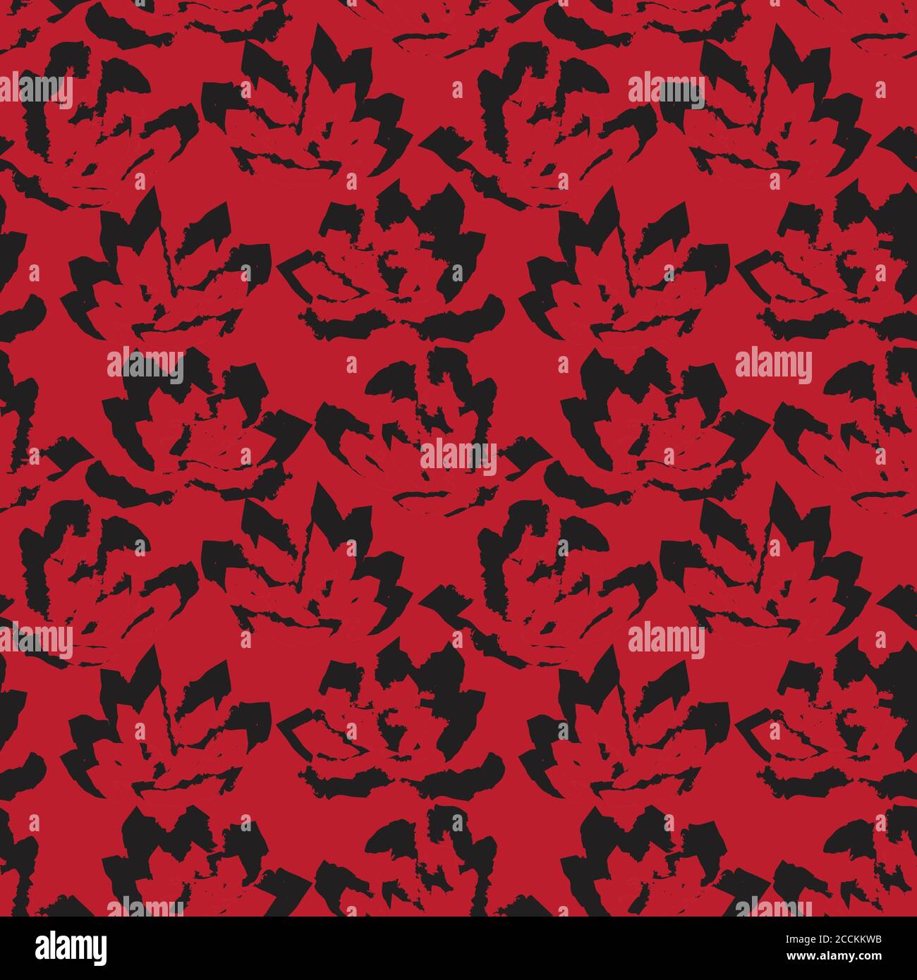 Red Floral brush strokes seamless pattern background for fashion prints ...