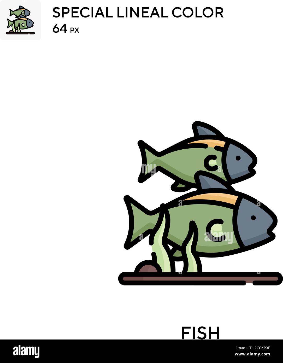 Fish Special lineal color icon. Illustration symbol design template for ...