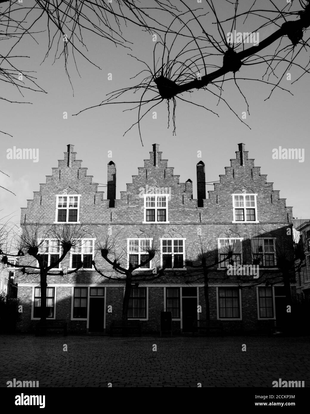 Traditional Dutch Houses in Seaside Town Vlissingen, Zeeland