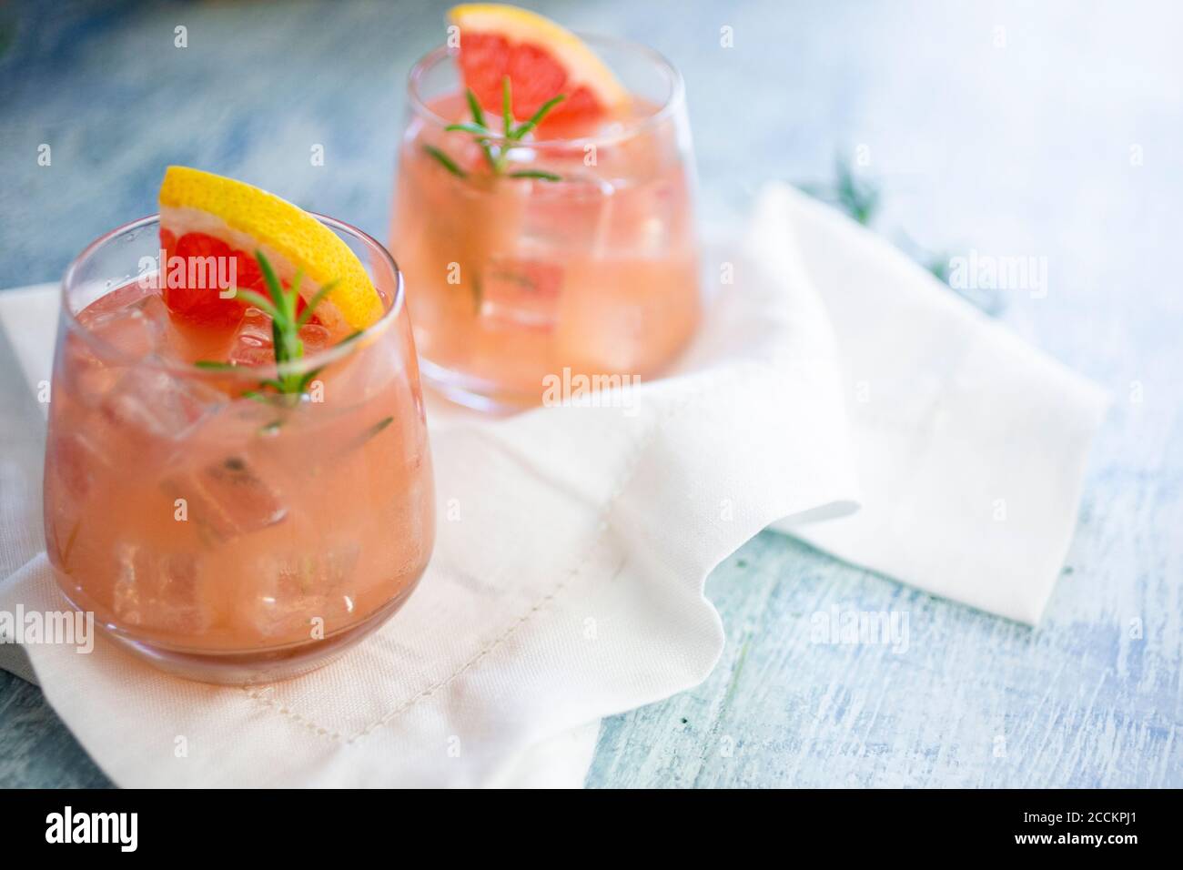 Glasses of fresh grapefruit juice Stock Photo