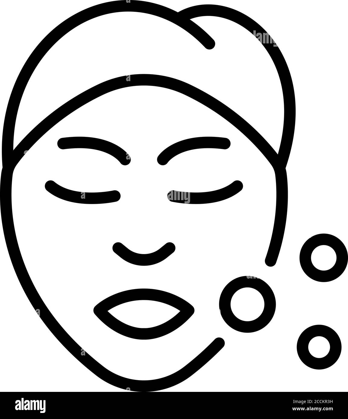 Self care woman face icon, outline style Stock Vector