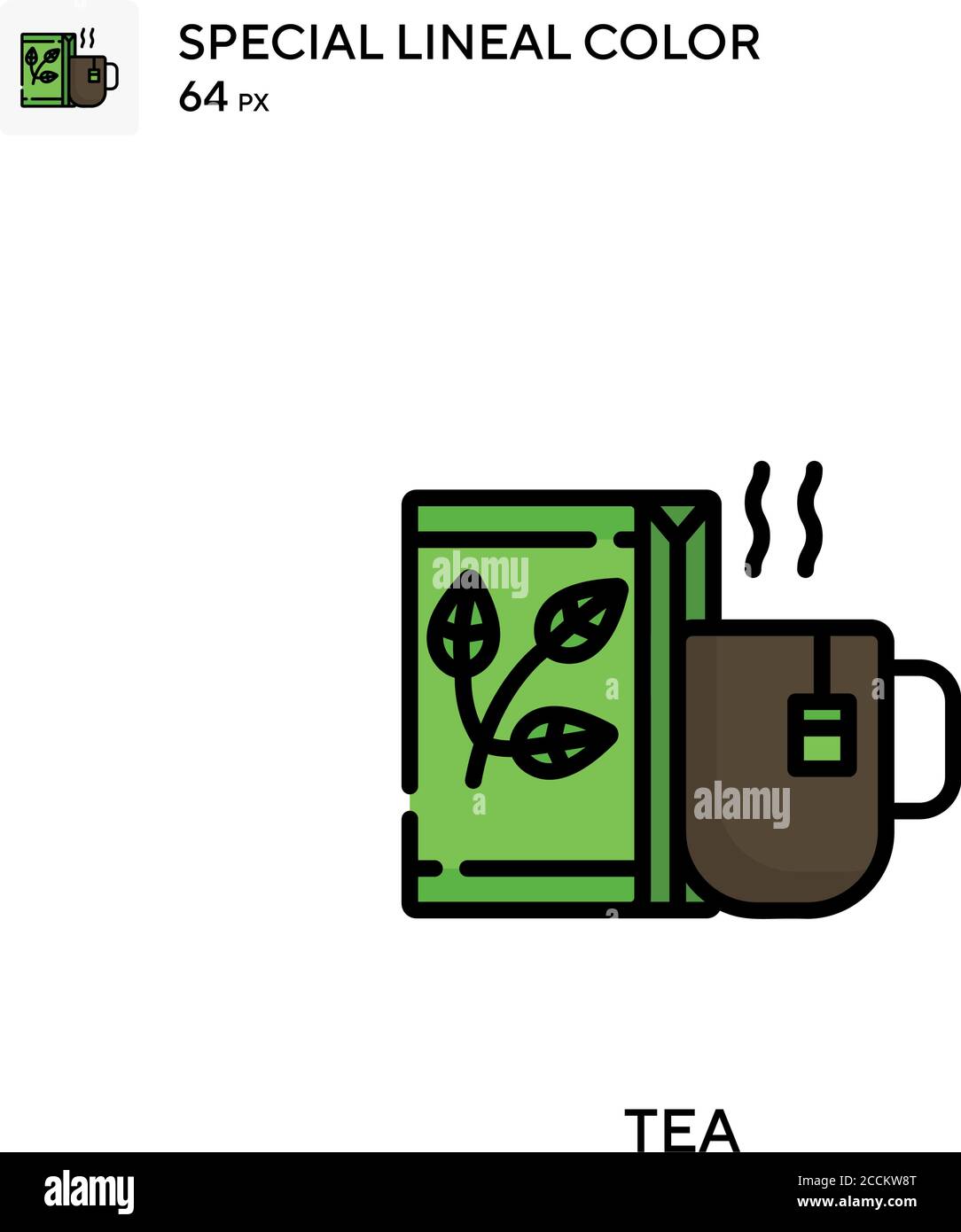 Tea Special lineal color icon. Illustration symbol design template for ...