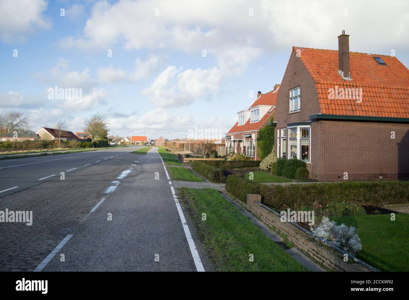 Typical Dutch Buildings in Seaside Town Oostkapelle, Zeeland