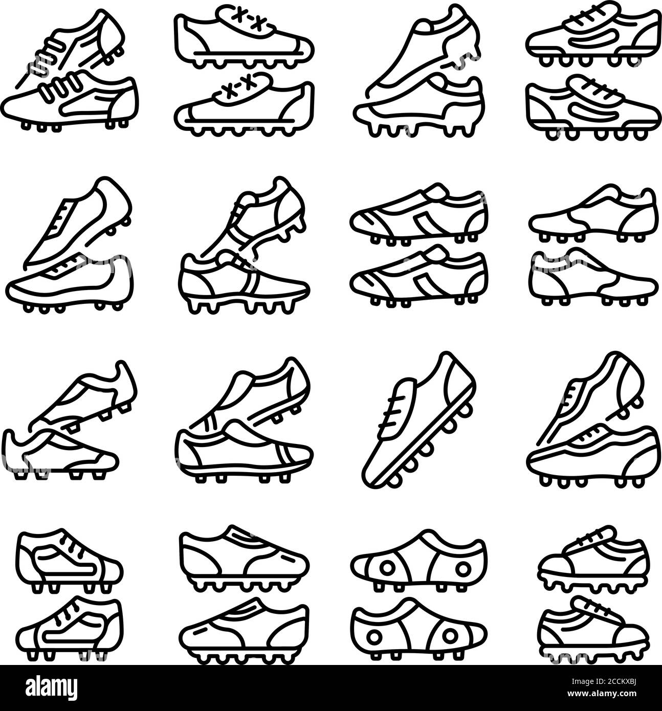 Football boots icons set, outline style Stock Vector Image & Art Alamy
