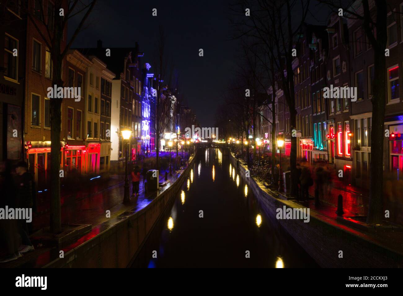 Amsterdam Red Light District at Night during New Year’s Eve Stock Photo ...