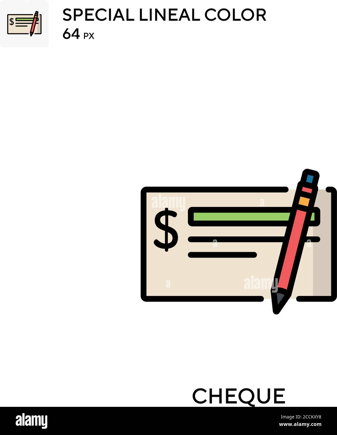 Cheque Special lineal color icon. Illustration symbol design template ...