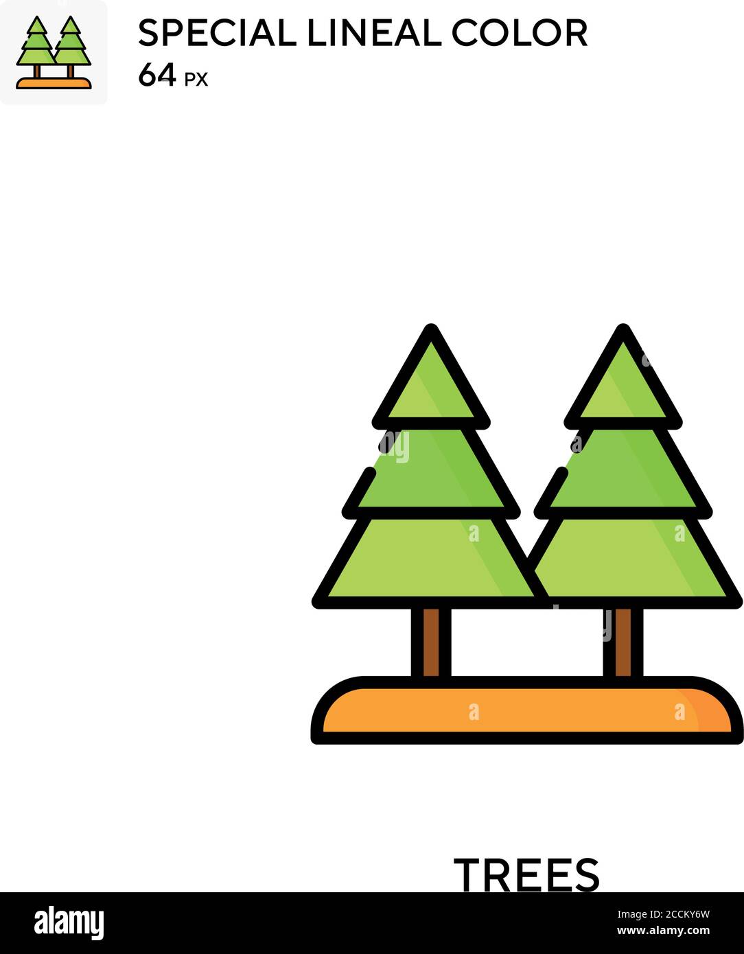 Trees Special lineal color icon. Illustration symbol design template ...