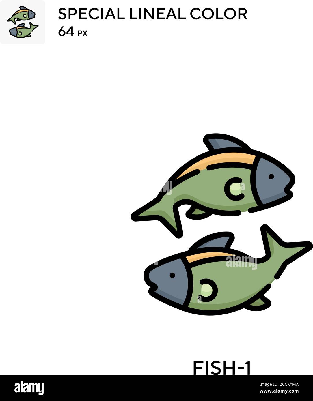 Fish-1 Special lineal color icon. Illustration symbol design template ...