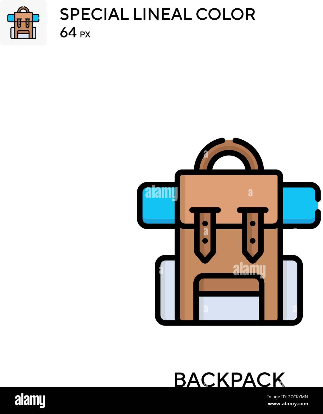 Backpack Special lineal color icon. Illustration symbol design template ...