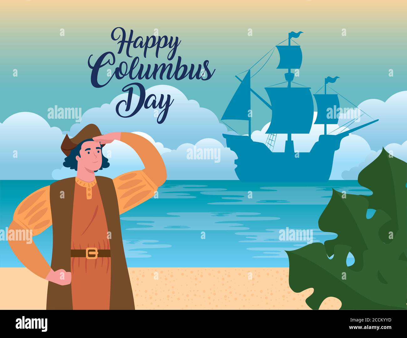 happy columbus day national usa holiday, with christopher columbus
