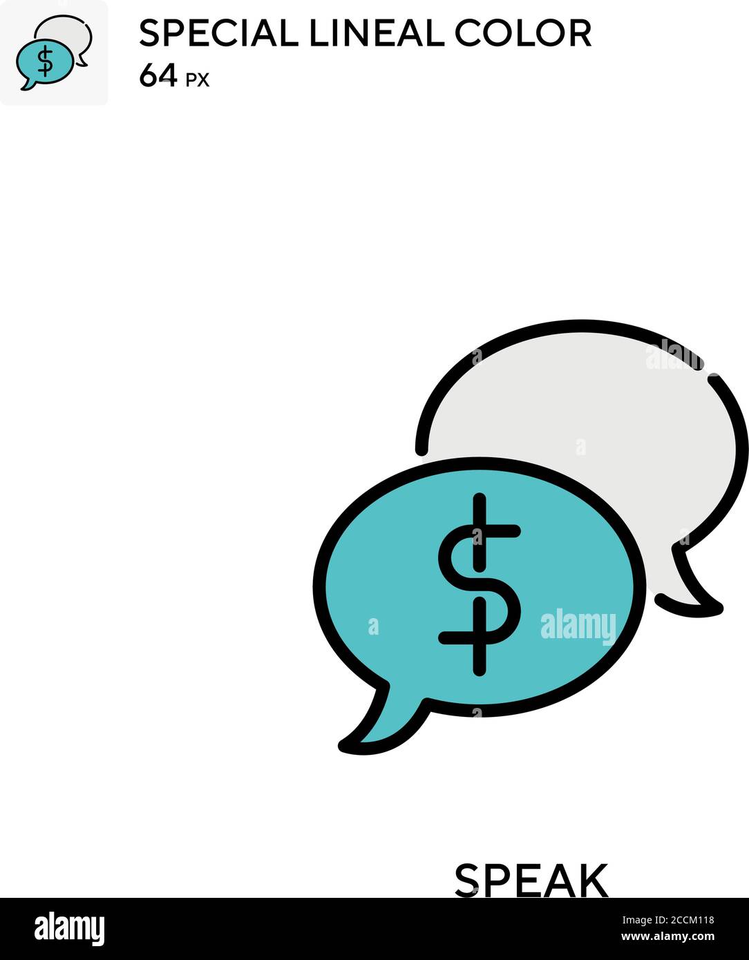 Speak Special lineal color icon. Illustration symbol design template ...