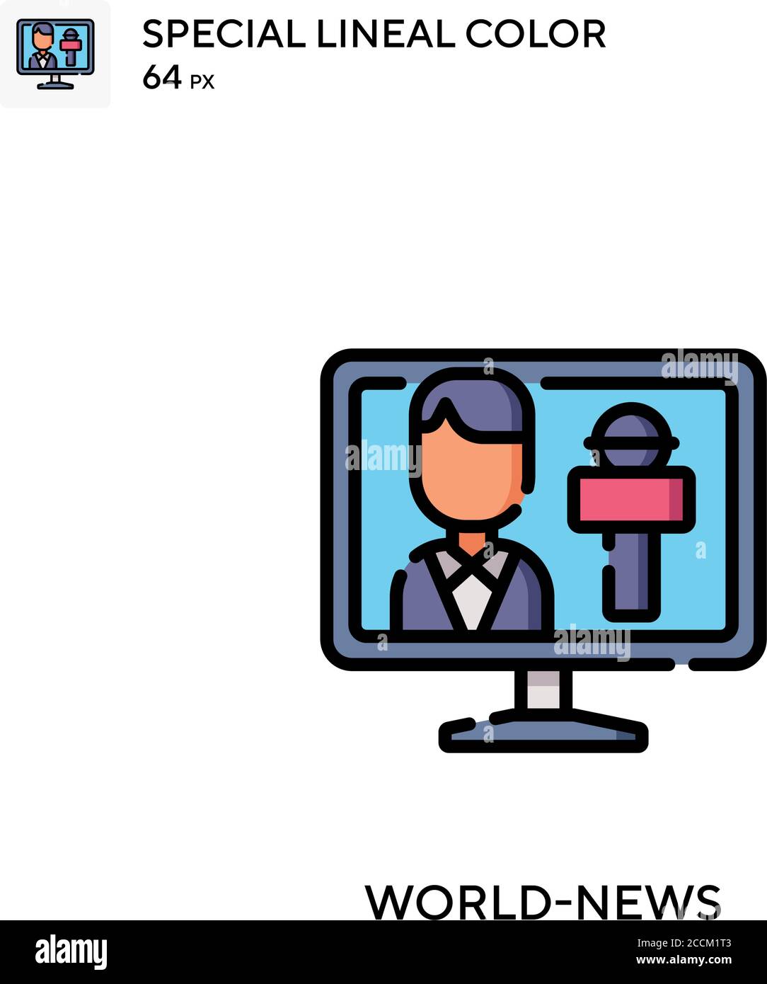 World-news Special lineal color icon. Illustration symbol design ...