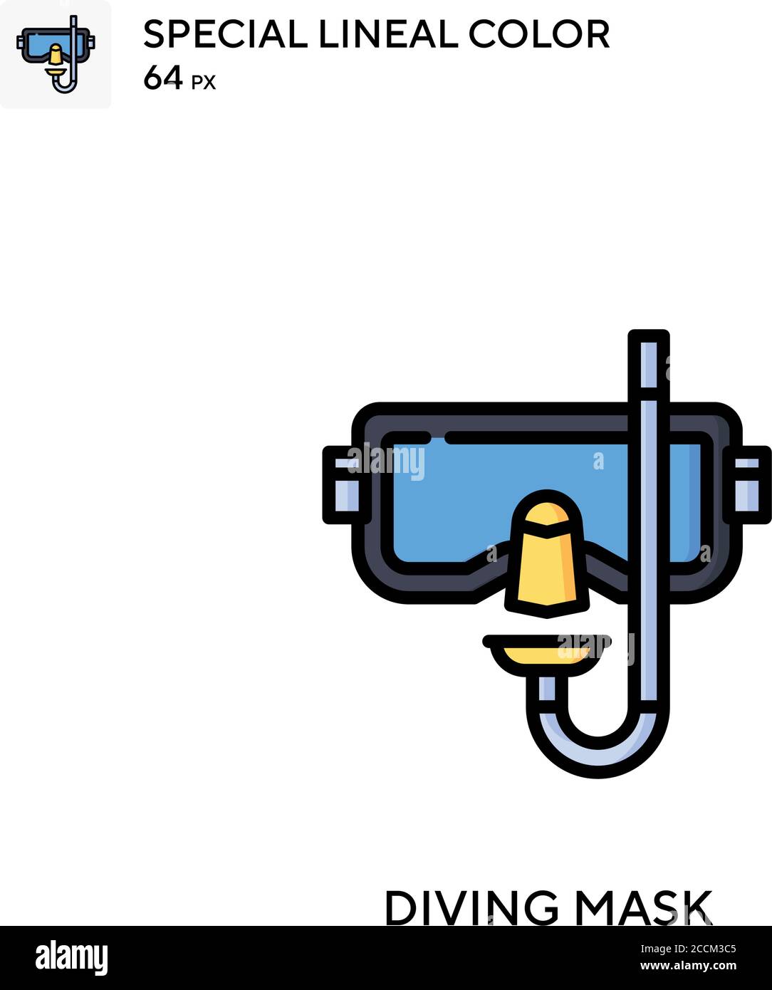 Diving mask Special lineal color icon. Illustration symbol design ...