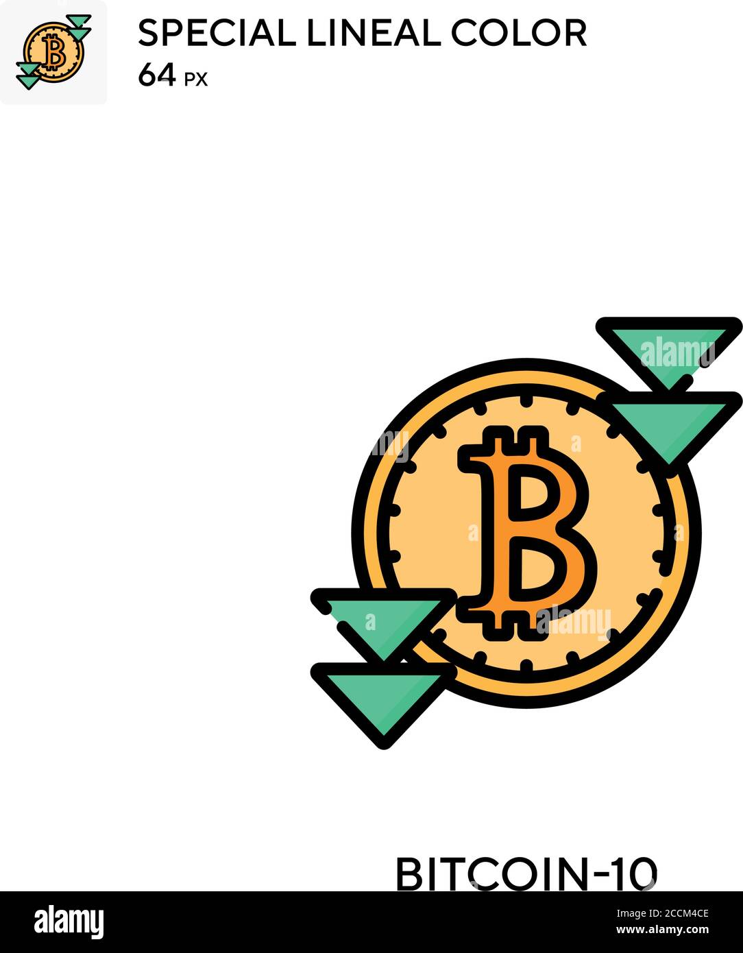 Bitcoin-10 Special lineal color icon. Illustration symbol design ...