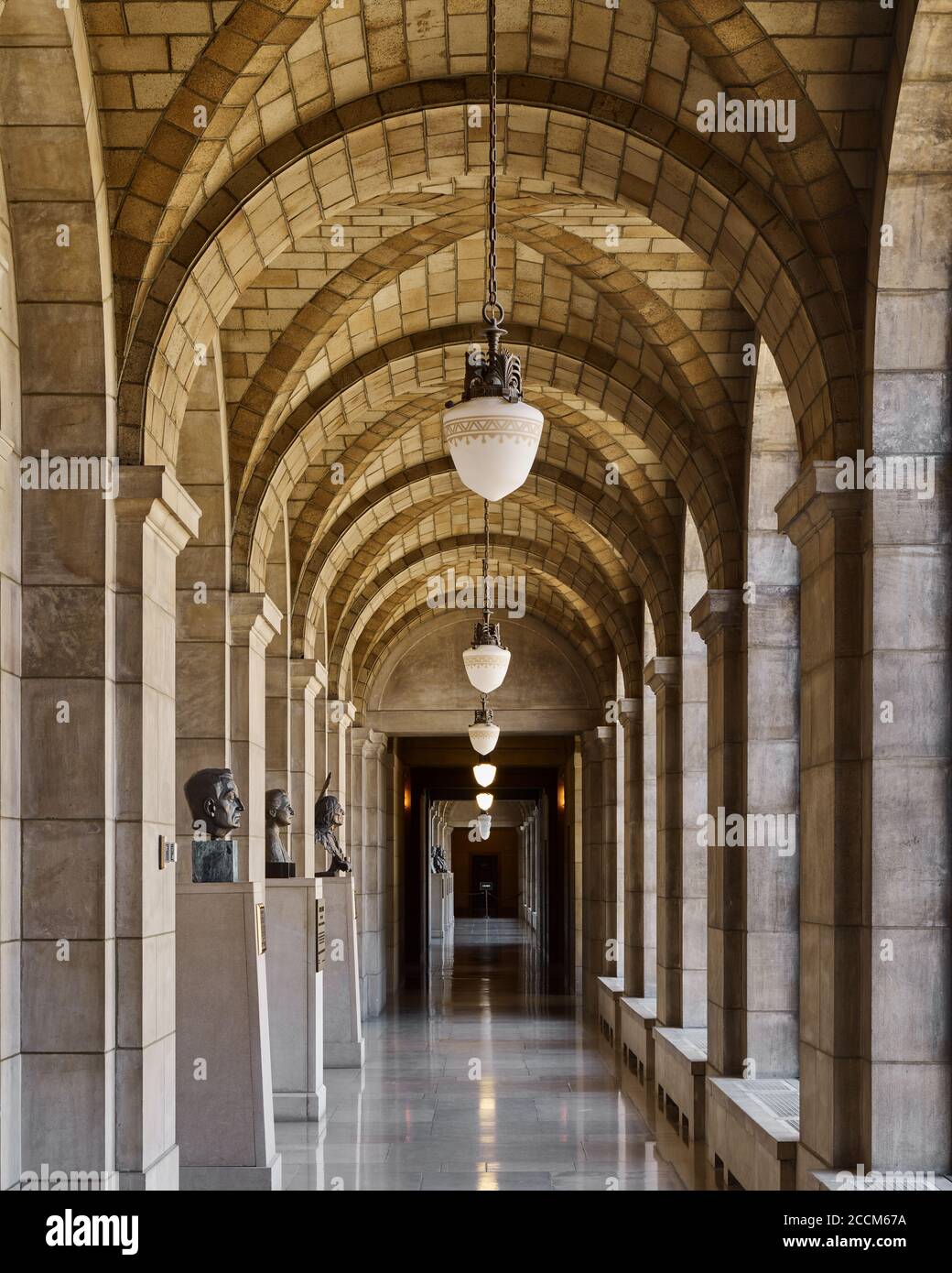 Interior hallway in Nebraska State Capitol building Stock Photo