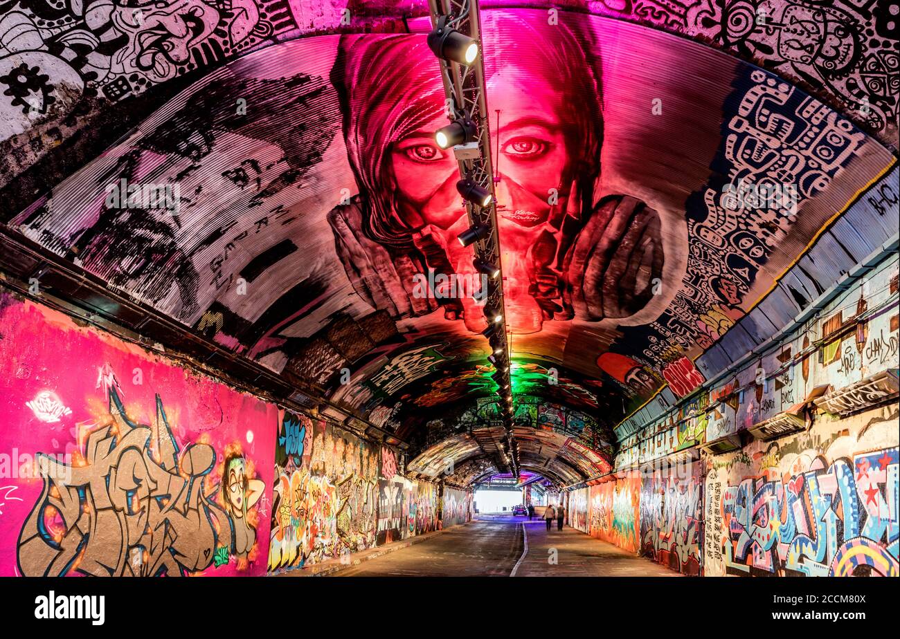 Graffiti Tunnel at Waterloo Station London UK Stock Photo Alamy