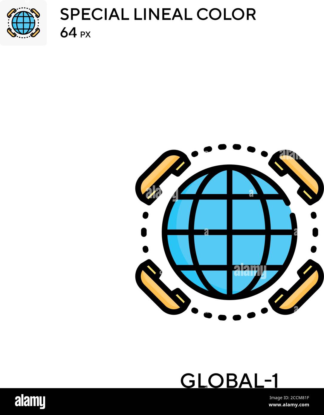 Global-1 Special lineal color icon. Illustration symbol design template for web mobile UI element. Perfect color modern pictogram on editable stroke. Stock Vector