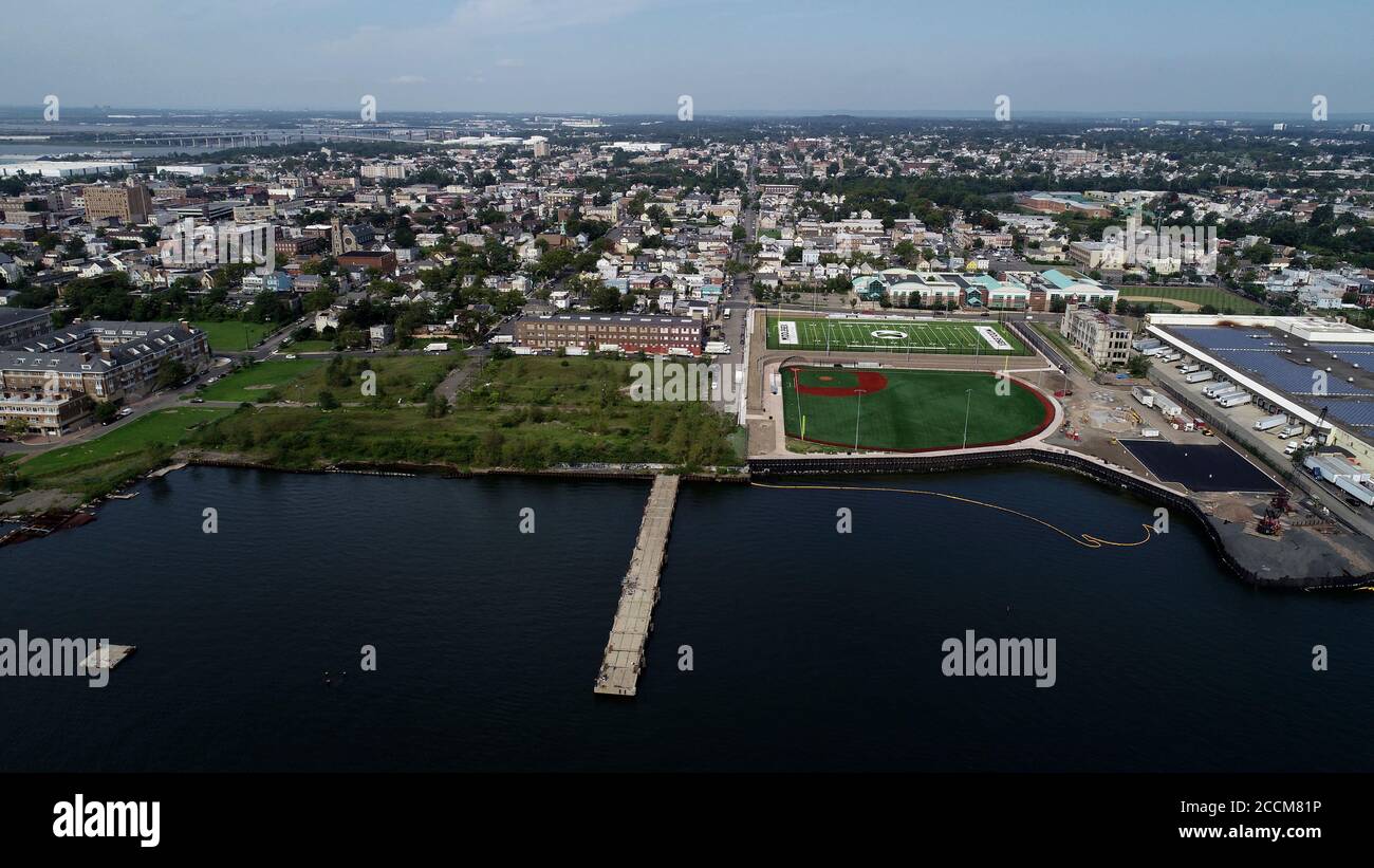 Aerial view of residential area along the Perth Amboy Waterfront