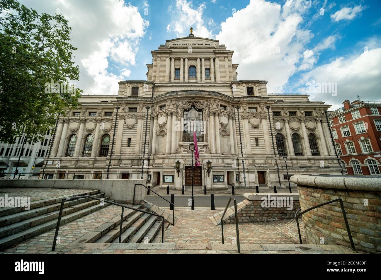 LONDON- The Central Methodist Hall in the City of Westminster, a Methodist Church and conference hall close to the houses of Parliament Stock Photo