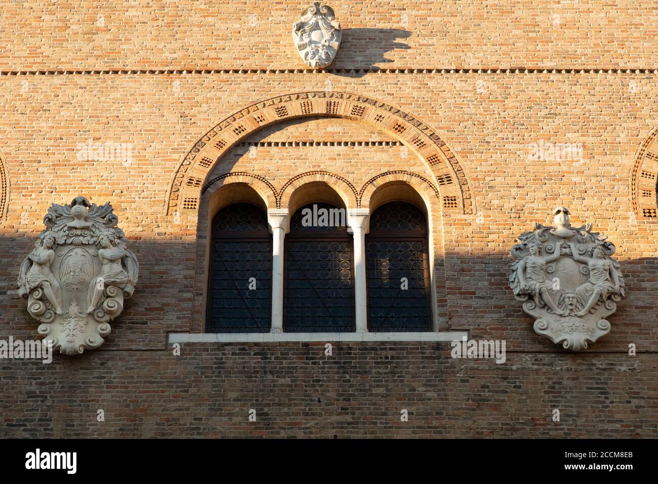 Treviso: Historic window and building architectonic detail of historic city centre Stock Photo