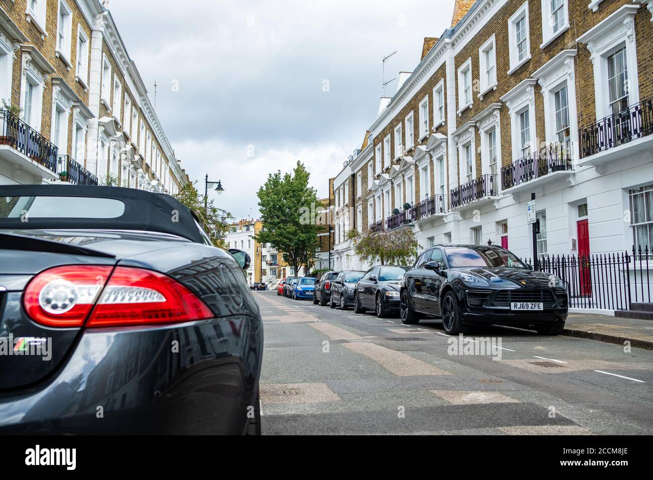 London- Residential street of townhouses in Pimlico, south west London Stock Photo