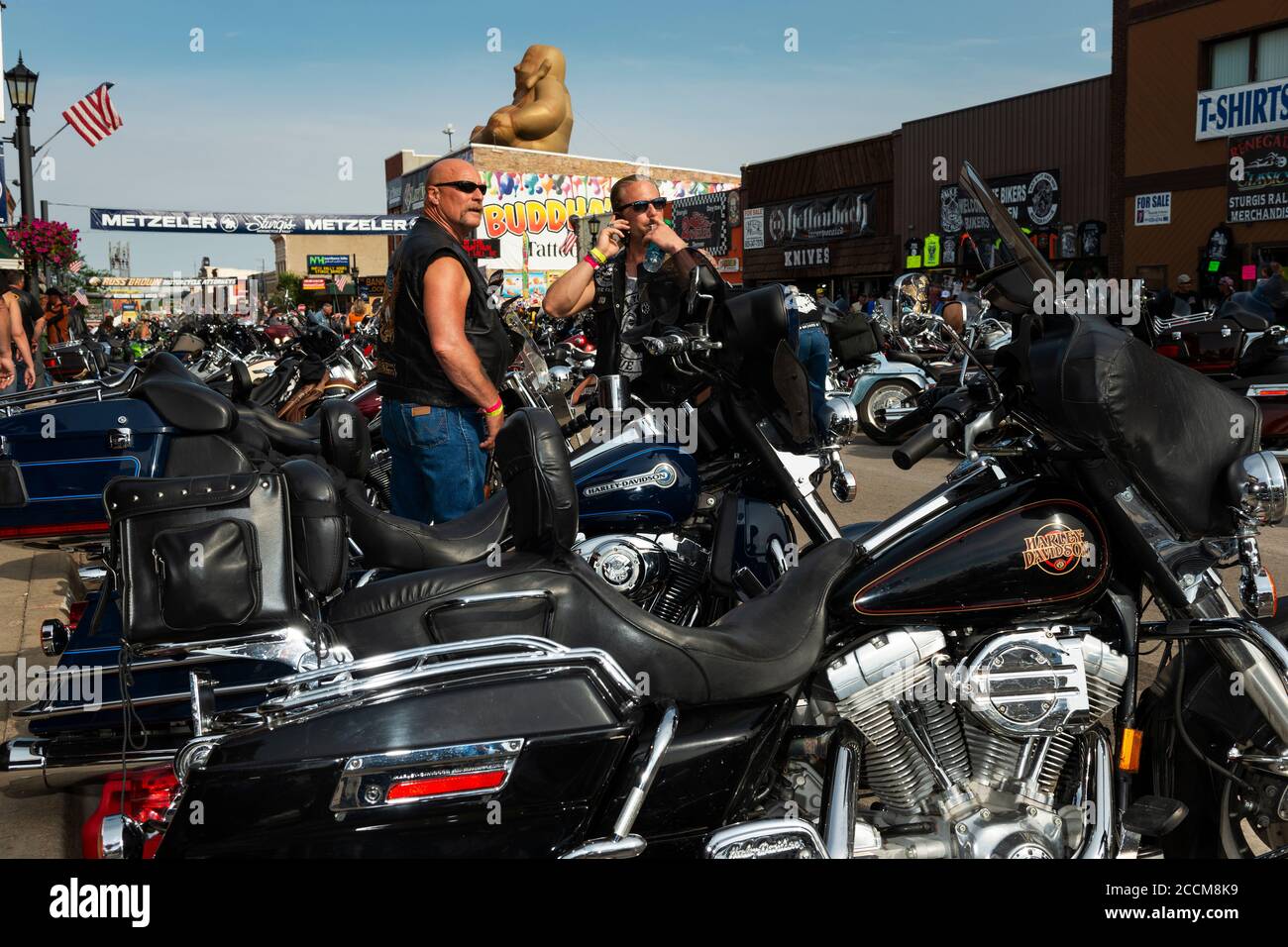 Sturgis, South Dakota August 8, 2014 Motorcycles parked in the main