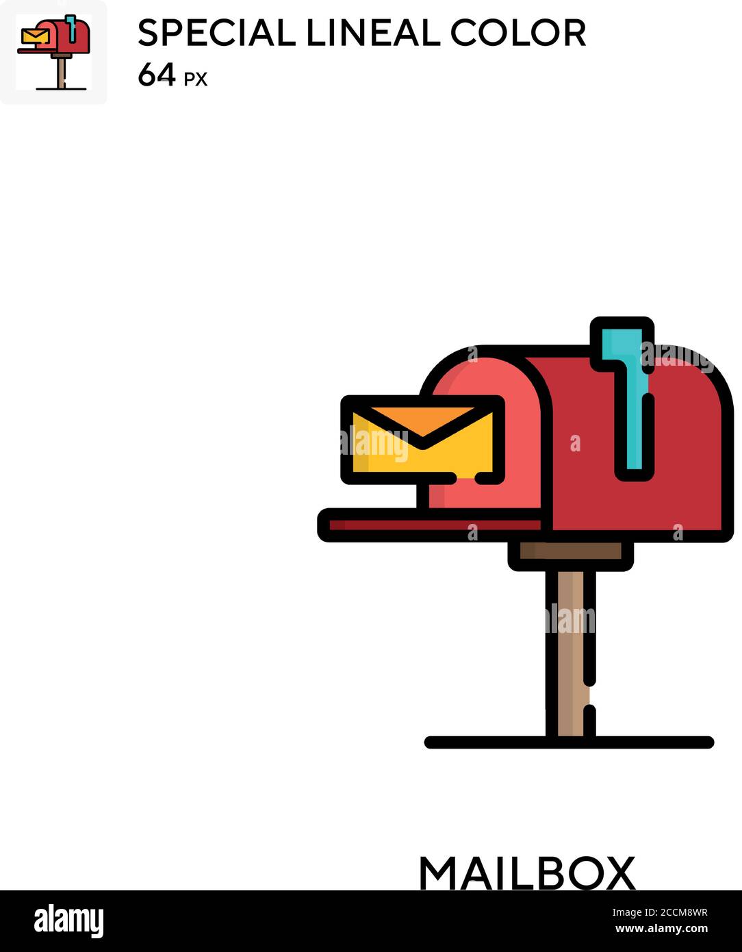 Mailbox Special lineal color icon. Illustration symbol design template ...