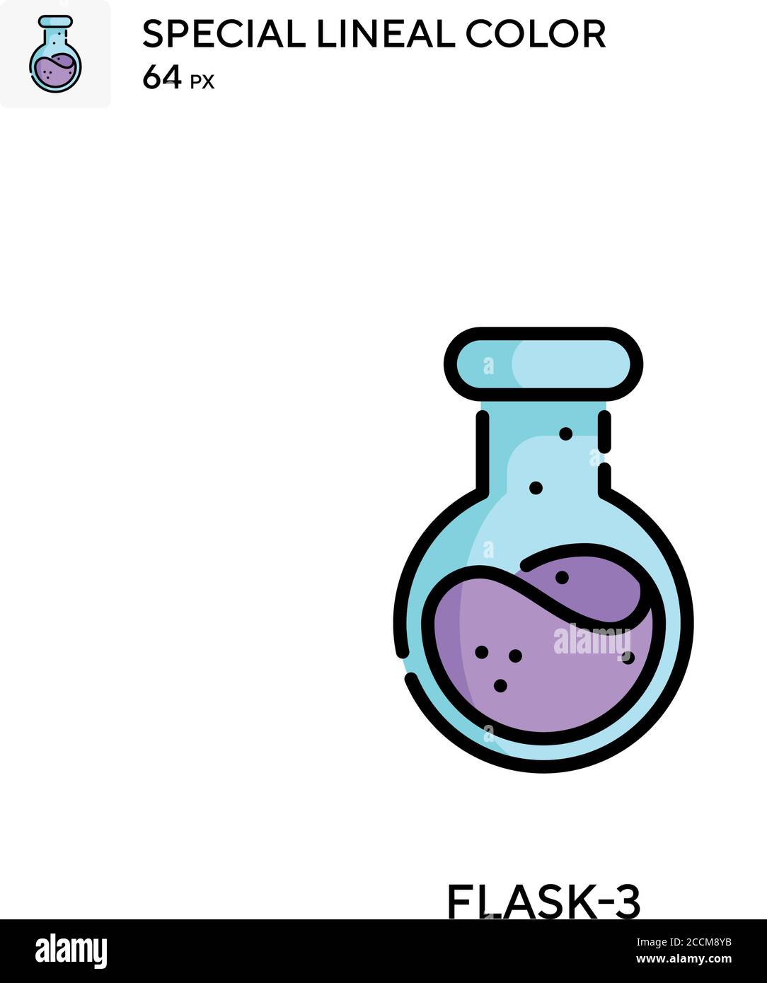 Flask-3 Special lineal color icon. Illustration symbol design template ...