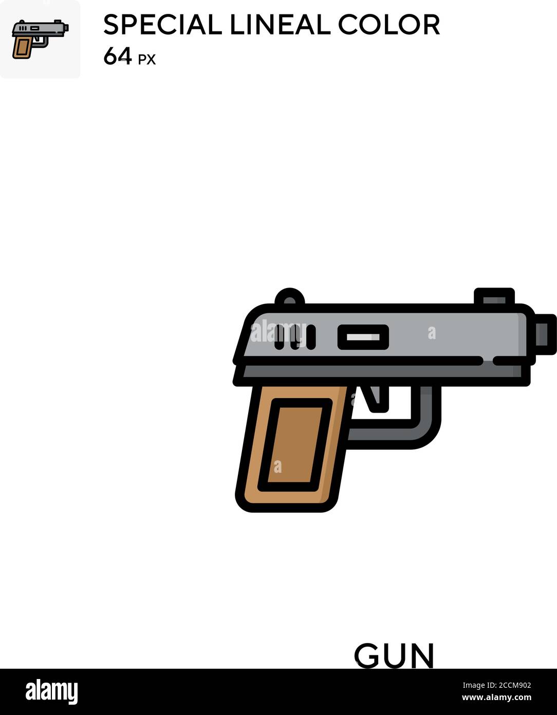 Gun Special lineal color icon. Illustration symbol design template for ...