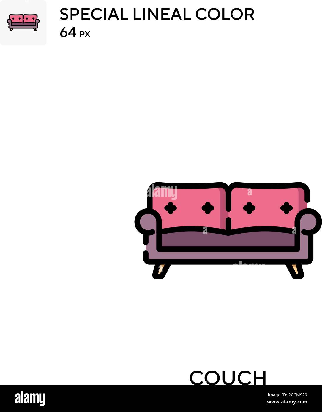 Couch Special lineal color icon. Illustration symbol design template ...