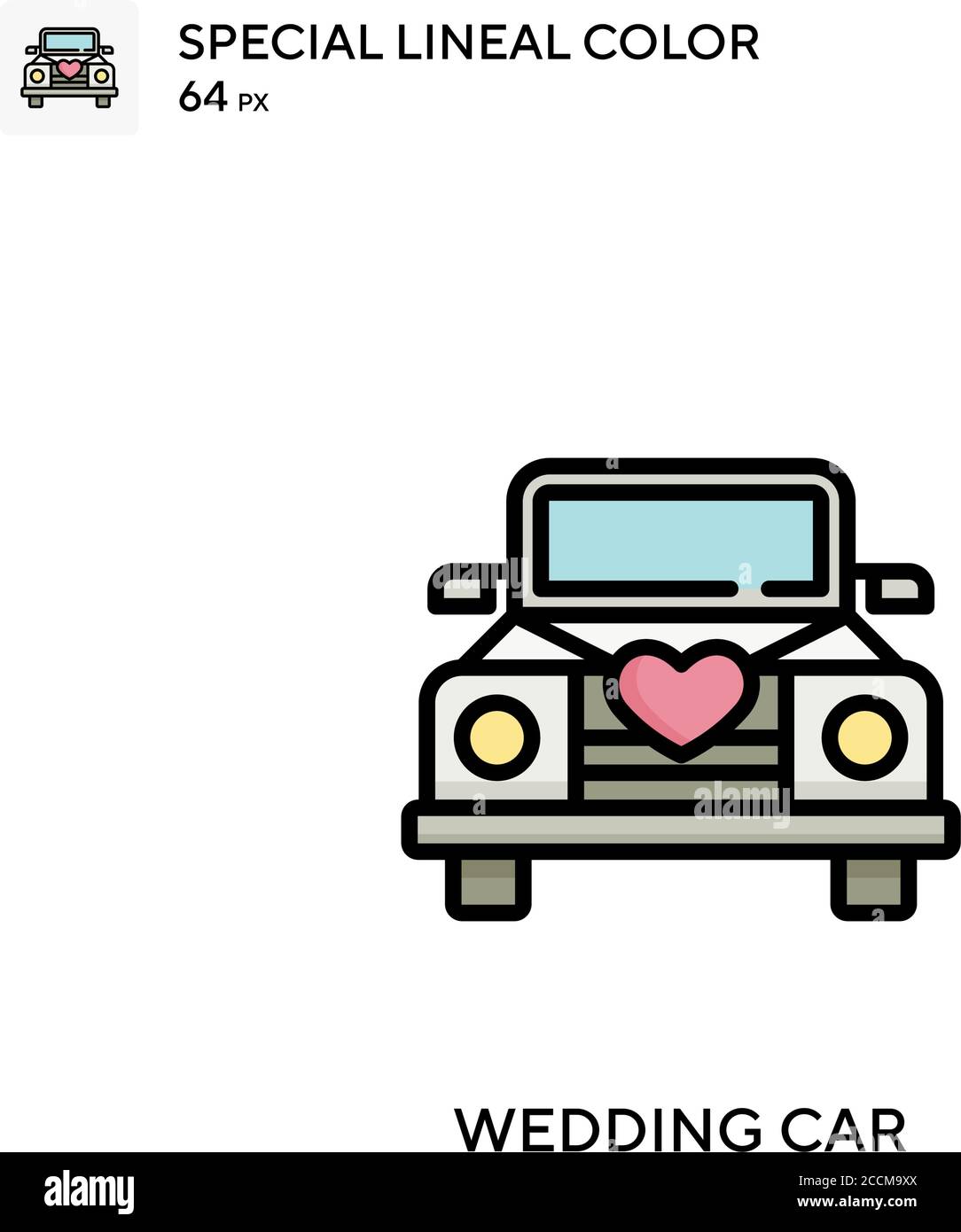 Wedding car Special lineal color icon. Illustration symbol design ...