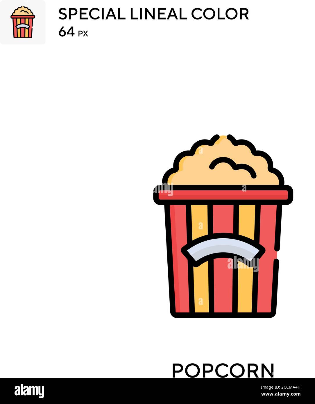 Popcorn Special lineal color icon. Illustration symbol design template ...