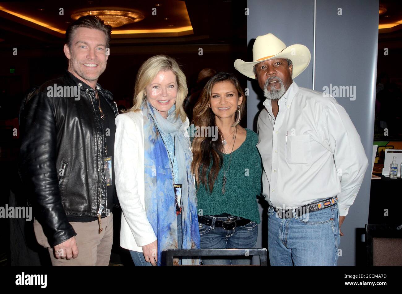 LOS ANGELES - APR 28:  Judson Mills, Sheree J. Wilson, Nia Peeples, Clarence Gilyard at The Hollywood Show at Westin LAX on April 28, 2018 in Los Angeles, CA Stock Photo