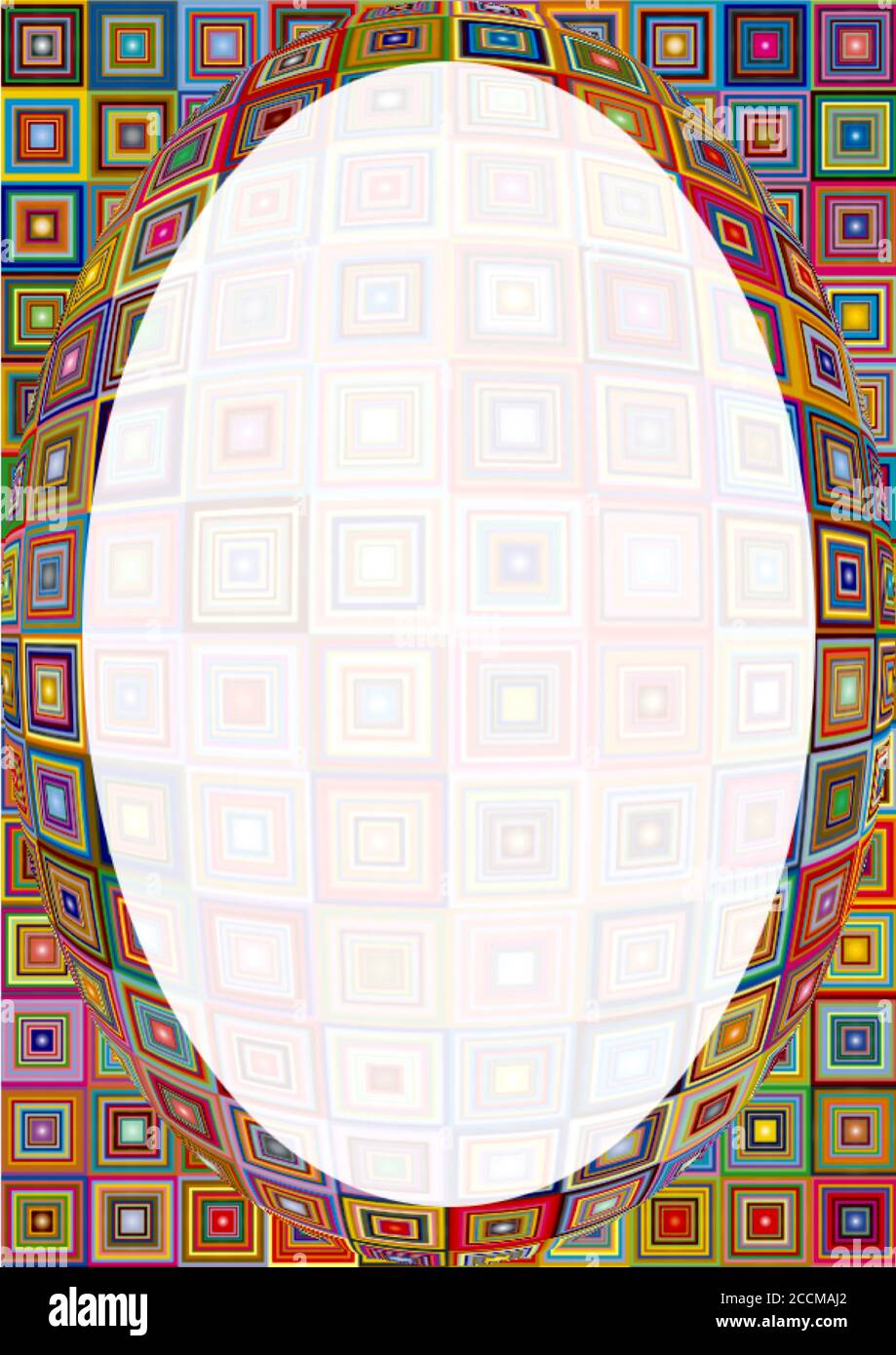 Attractive portrait border design using multi-coloured squares with ...