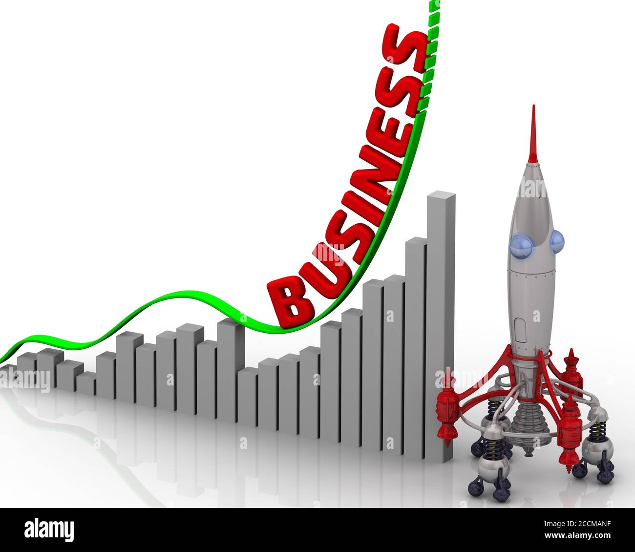 The graph of business growth. Graph of rapid growth with red word ...