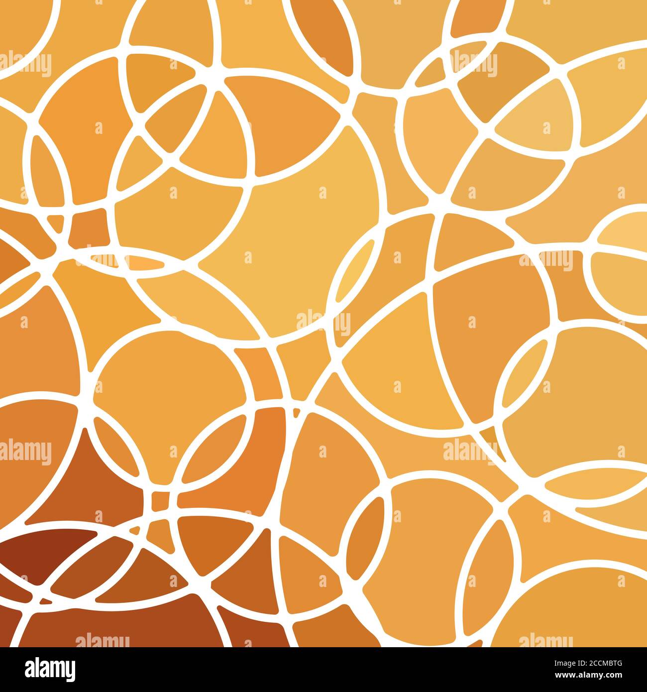 abstract vector stained-glass mosaic background - orange circles Stock ...