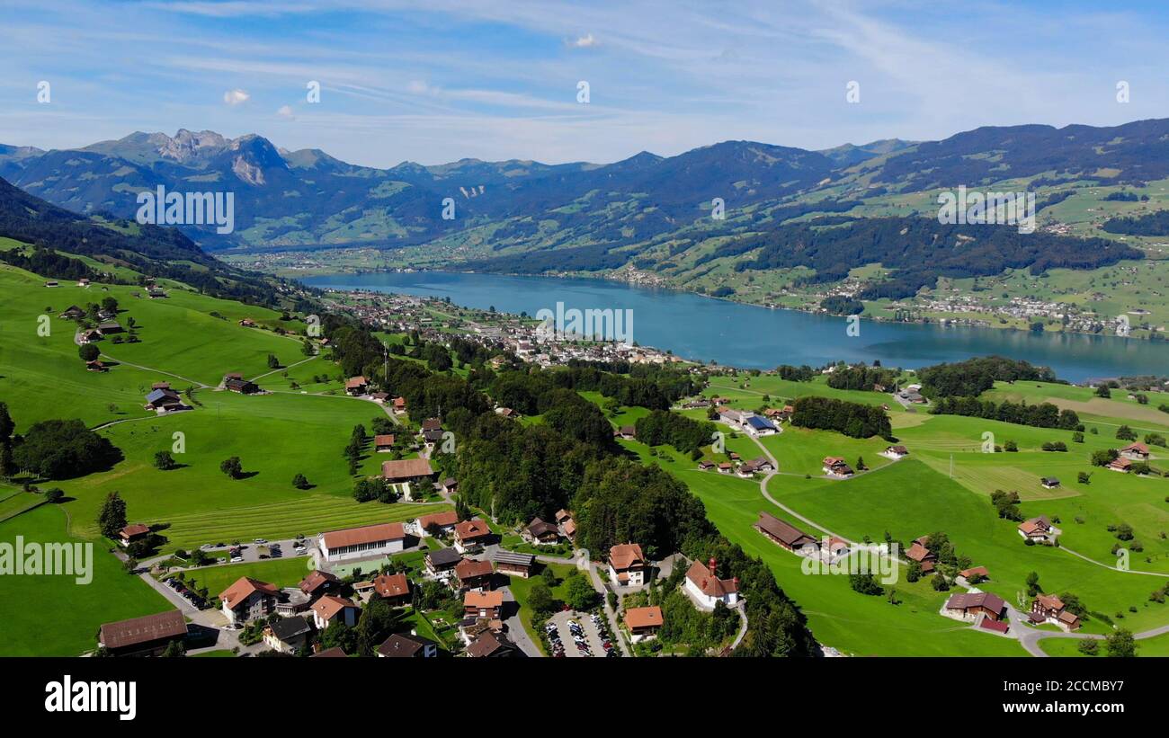 Typical landscape in Switzerland - the Swiss Alps Stock Photo - Alamy