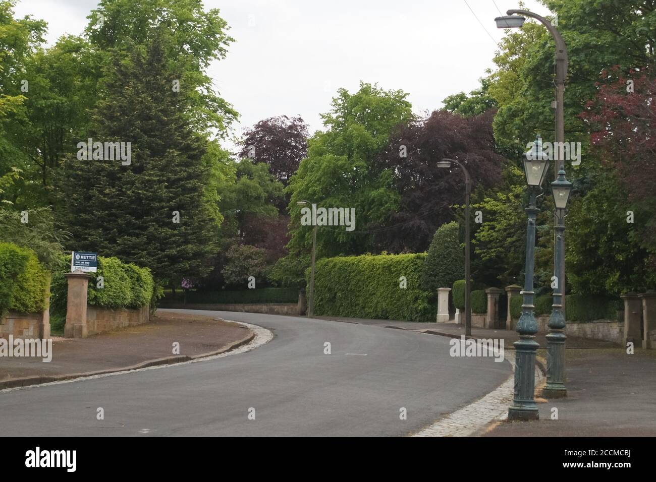 Suburban street near St Andrews Drive, Glasgow, Scotland. Concrete