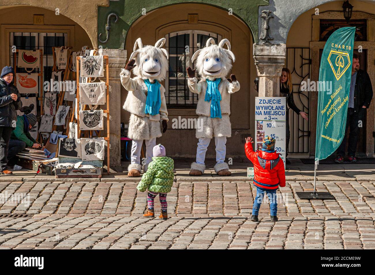 Poznan Downtown Market Place with Town Hall. Poznań, Poland Stock Photo