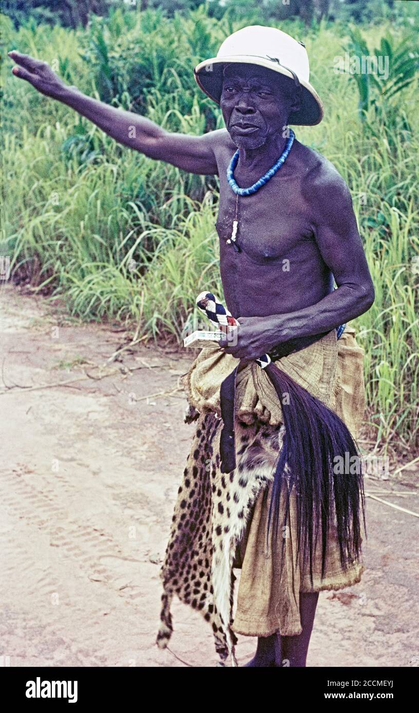 A witch doctor, medicine man,Congo (Congo Republic), 1962 Stock Photo